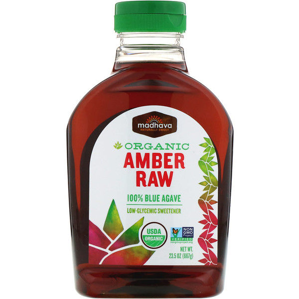 Madhava Natural Sweeteners, Organic Amber Raw Blue Agave, 23.5 oz (667 g)