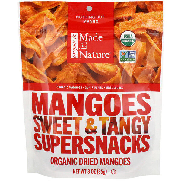 Made in Nature,  Dried Mangoes Sweet & Tangy Supersnacks, 3 oz (85 g)