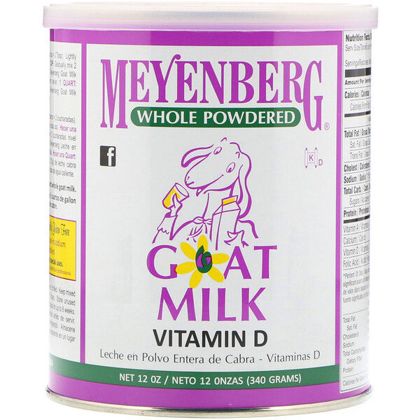 Meyenberg Goat Milk, Whole Powdered Goat Milk, Vitamin D, 12 oz (340 g)