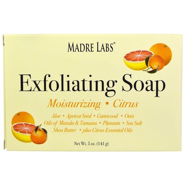 Madre Labs, Exfoliating Bar Soap, with Marula & Tamanu Oils plus Shea Butter, Citrus, 5 oz (141 g)