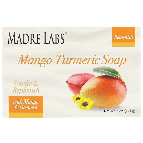 Madre Labs, Mango Turmeric, Bar Soap, With Vitamin E, Shea, Avocado, Jojoba & Cocoa Butter, 5 oz (141 g)