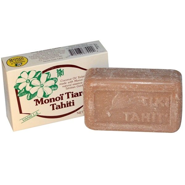 Monoi Tiare Tahiti, Coconut Oil Soap, Vanilla Scented, 4.55 oz (130 g)