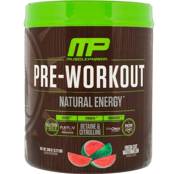 MusclePharm Natural, Pre-Workout, Fresh Cut Watermelon, 0.77 lbs (348 g)