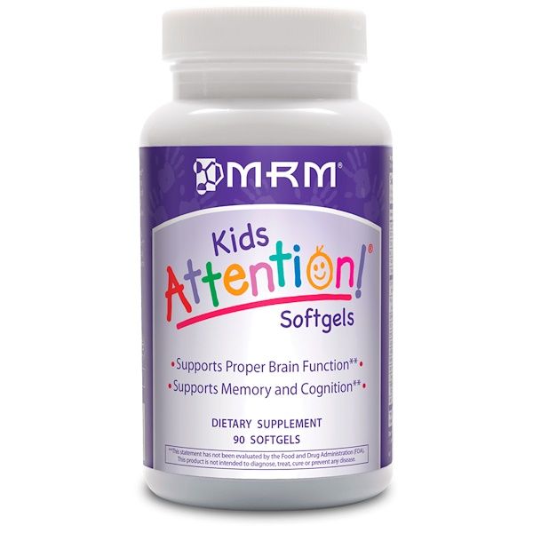 MRM, Kids Attention! Softgels, 90 Softgels 90 Count