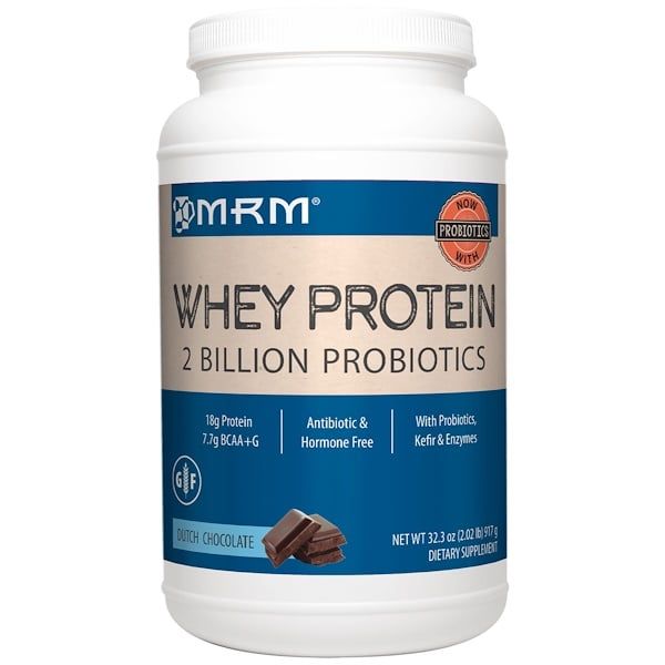 MRM, Natural Whey Protein, 2 Billion Probiotics, Dutch Chocolate, 2.02 lbs (917 g)