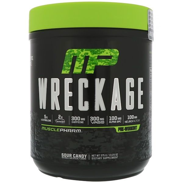 MusclePharm, Wreckage Pre-Workout, Sour Candy, 13.23 oz (375 g)