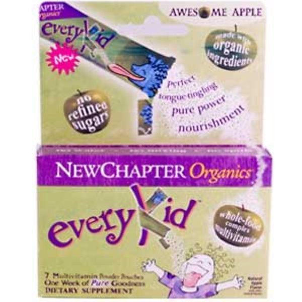 New Chapter, s, EveryKid, Awesome Apple Flavor, 7 Pouches (3.5 g Each) (Discontinued Item)