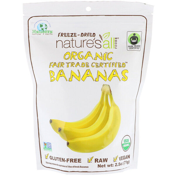 Natierra, Organic Freeze-Dried, Fairtrade Certified Bananas, 2.5 oz (71 g)