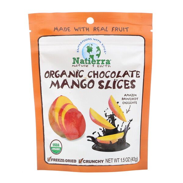 Natierra, Organic Freeze-Dried, Chocolate Mango Slices, 1.5 oz (43 g)