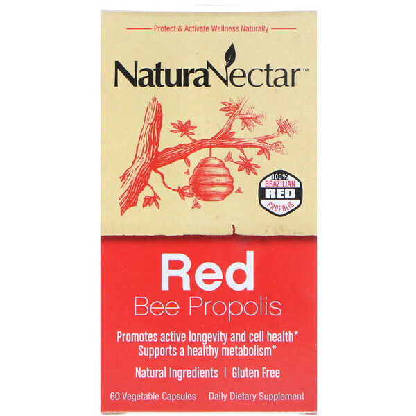 NaturaNectar, Red Bee Propolis, 60 Vegetable s