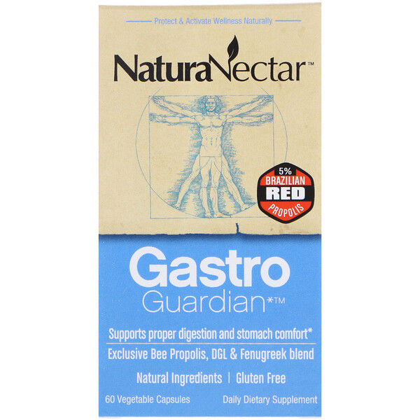 NaturaNectar, Gastro Guardian, 60 Vegetable Capsules 120 Count (2x60)