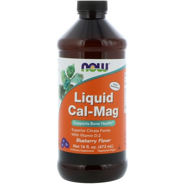 Now Foods, Liquid Cal-Mag, Blueberry Flavor, 16 fl oz (473 ml)