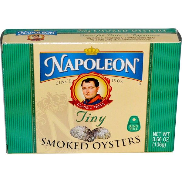 Napoleon Co., Tiny Smoked Oysters, 3.66 oz (106 g)