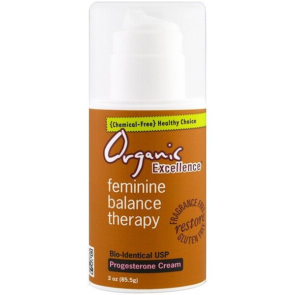 Organic Excellence, Feminine Balance Therapy, Progesterone Cream, Fragrance Free, 3 oz (85.5 g)