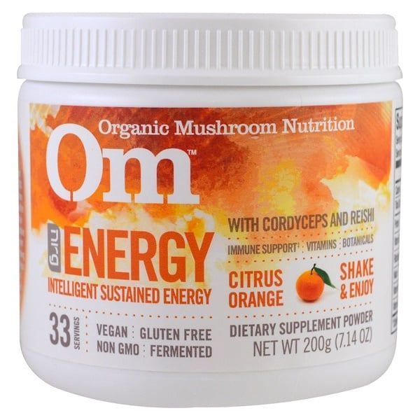 Organic Mushroom Nutrition, Energy, Mushroom Powder, Citrus Orange, 7.14 oz (200 g)