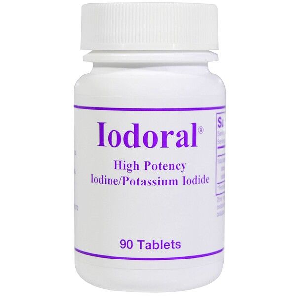 Optimox Corporation, Iodoral, Iodine/Potassium Iodide, 90 Tablets 180 Count (2x90)