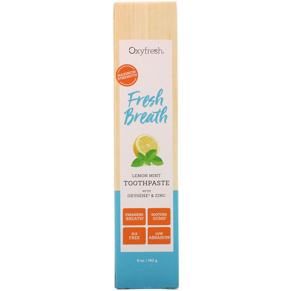 Oxyfresh, Fresh Breath, Lemon Mint Toothpaste with Oxygene & Zinc, 5 oz (142 g)