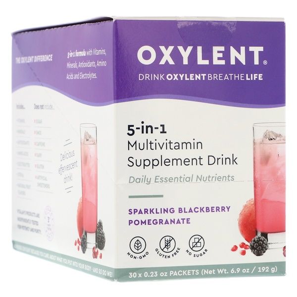 Vitalah, Oxylent, Multi Supplement Drink, Sparkling Blackberry Pomegranate, 30 Packets, 0.23 oz (6.4 g) Each