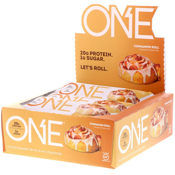 One Brands, One Bar, Cinnamon Roll, 12 Bars, 2.12 oz (60 g) Each