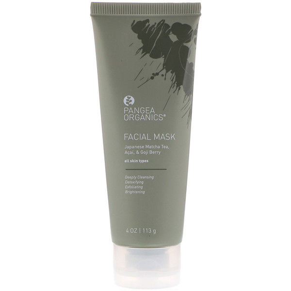 Pangea Organics, Facial Mask, All Skin Types, Japanese Matcha Tea, Acai & Goji Berry, 4 oz (113 g)