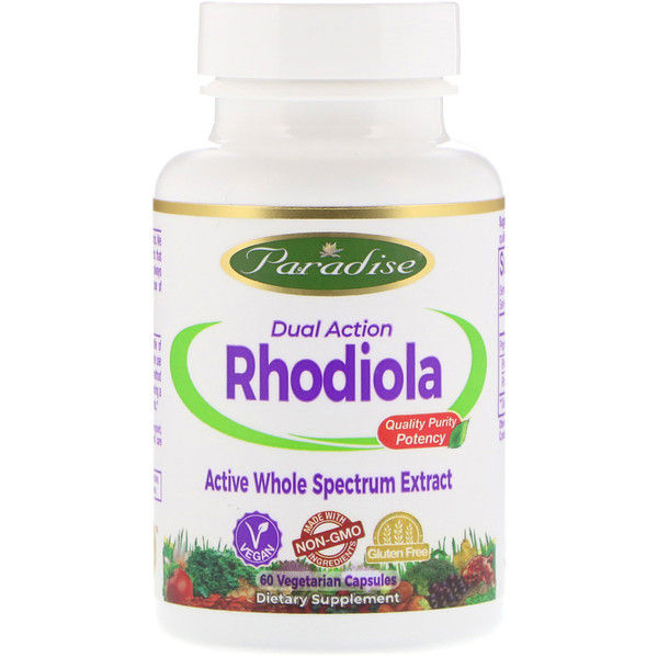 Paradise s, Dual Action Rhodiola, 60 Vegetarian s 120 Count (2x60)