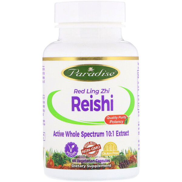 Paradise s, Reishi, Red Ling Zhi, 60 Vegetarian s 60 Count