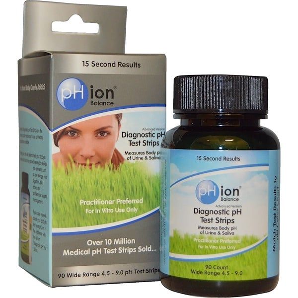 pHion Balance, Diagnostic pH Test Strips, 90 Strips 180 Count (2x90)