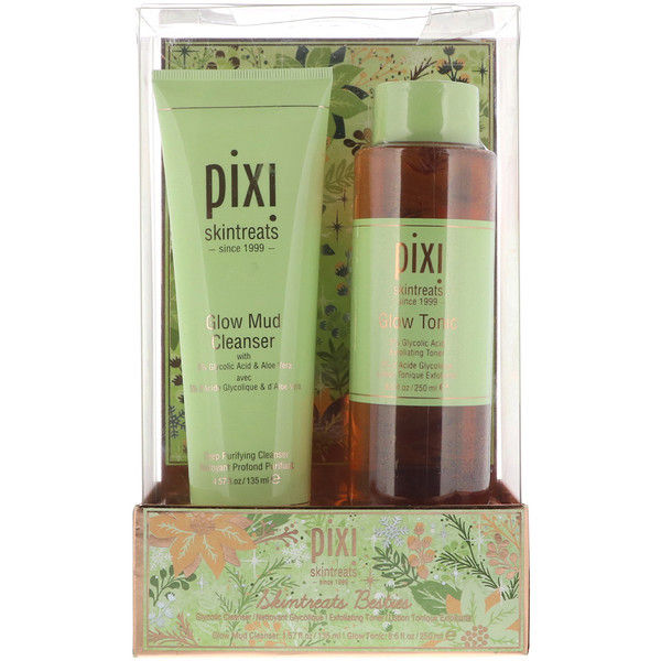 Pixi Beauty, Skin Treats Besties, Glow Mud Cleanser + Glow Tonic, 2 Piece Kit (Discontinued Item)