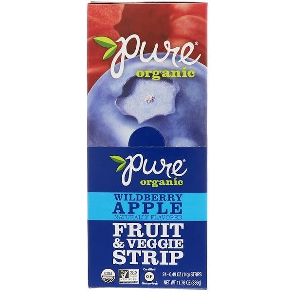 Pure Organic, Organic, Fruit & Veggie Strip, Wildberry Apple, 24 Strips, 0.49 oz (14 g) Each (Discontinued Item)