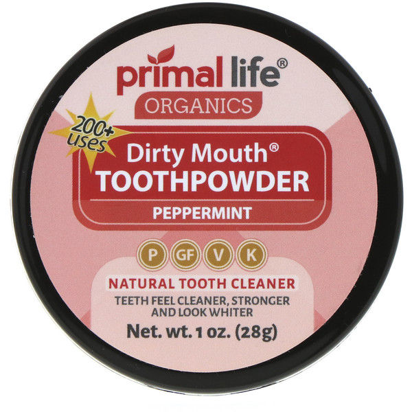 Primal Life Organics, Dirty Mouth Toothpowder, Peppermint, 1 oz (28 g)