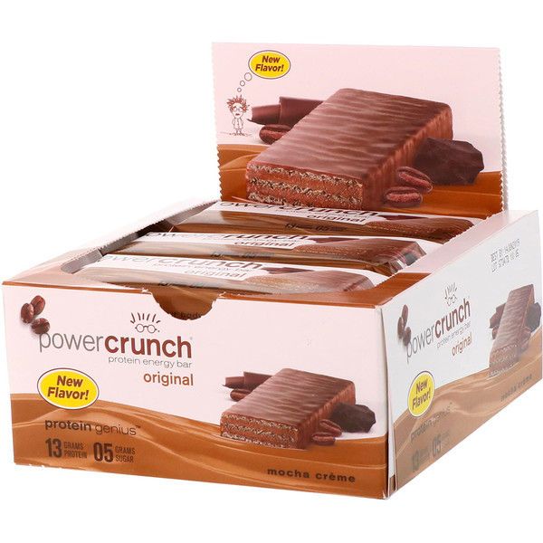 BNRG, Power Crunch Protein Energy Bar, Original, Mocha Creme, 12 Bars, 1.4 oz (40 g) Each