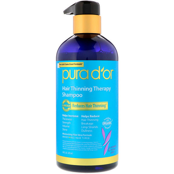 Pura D'or, Hair Thinning Therapy Shampoo, Lavender Vanilla, 16 fl oz (473 ml)