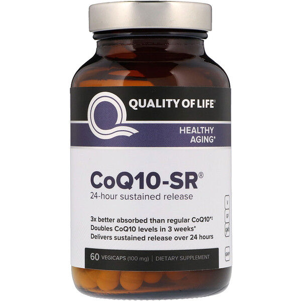 Quality of Life Labs, CoQ10-SR, 100 mg, 60 Vegicaps 60 Count