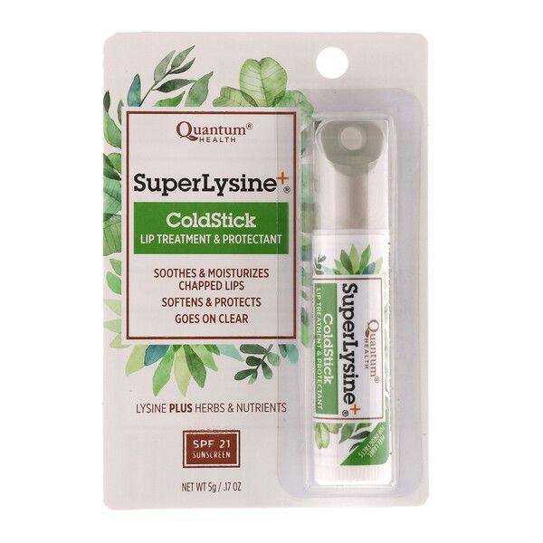 Quantum Health, Super Lysine+, ColdStick, Lip Treatment & Protectant, SPF 21, .17 oz (5 g) 1 Count