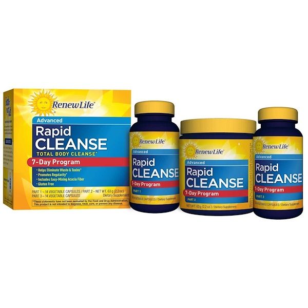 Renew Life, Advanced, Rapid Cleanse, 7-Day Program, 3-Part Program 3 Count