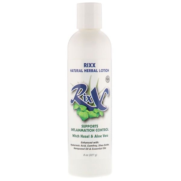 Rixx Lotion, Natural Herbal Lotion, Witch Hazel & Aloe Vera, 8 oz (227 g)