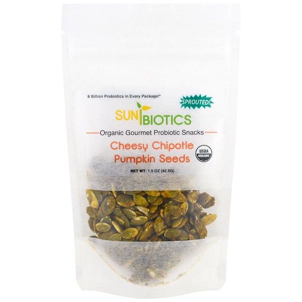 Sunbiotics,  Gourmet Probiotic Snacks, Pumpkin , Cheesy Chipotle, 1.5 oz (42.5 g)