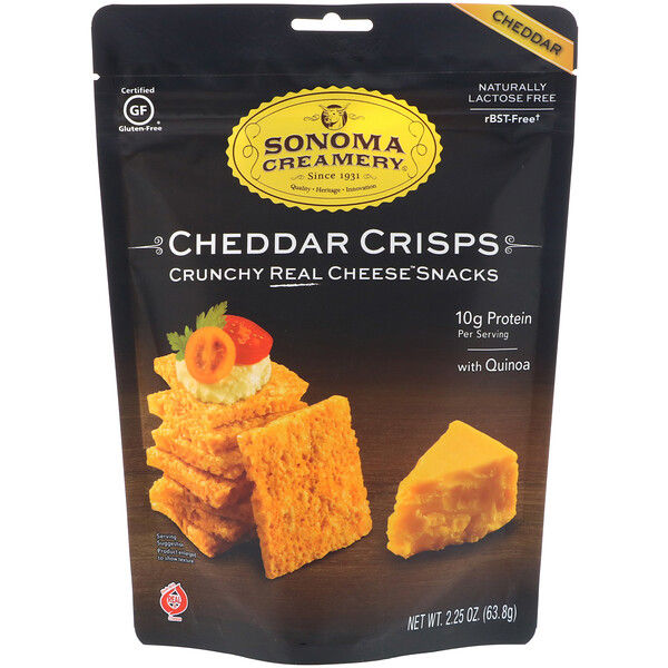 Sonoma Creamery, Cheddar Crisps, Cheddar, 2.25 oz (63.8 g)