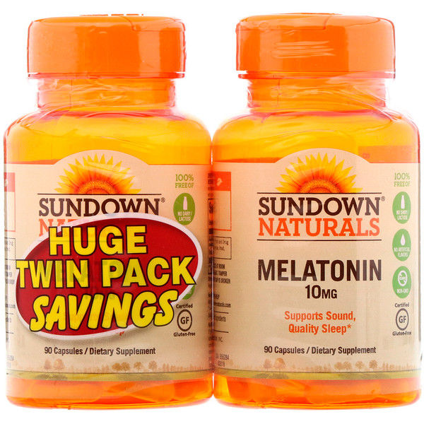 Sundown Naturals, Melatonin, Twin Pack, 10 mg, 90 s Each 360 Count (2x180)