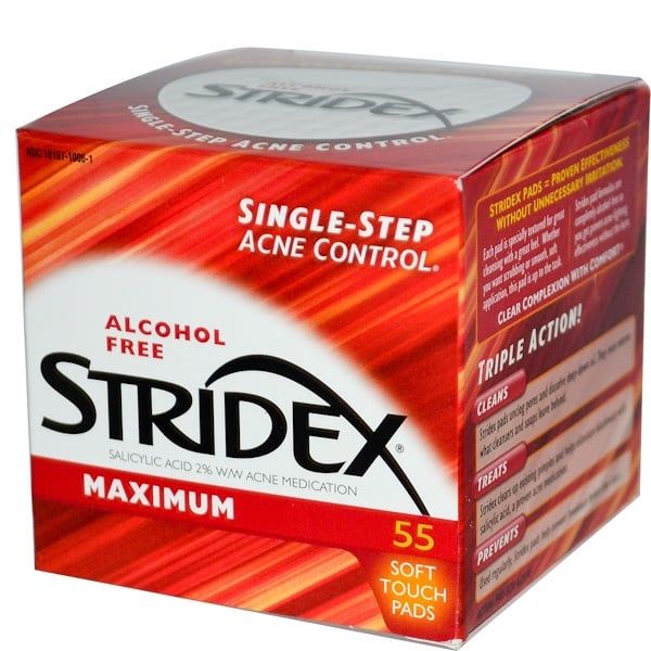 Stridex, Single-Step Acne Control, Maximum, Alcohol Free, 55 Soft Touch Pads 110 Count (2x55)