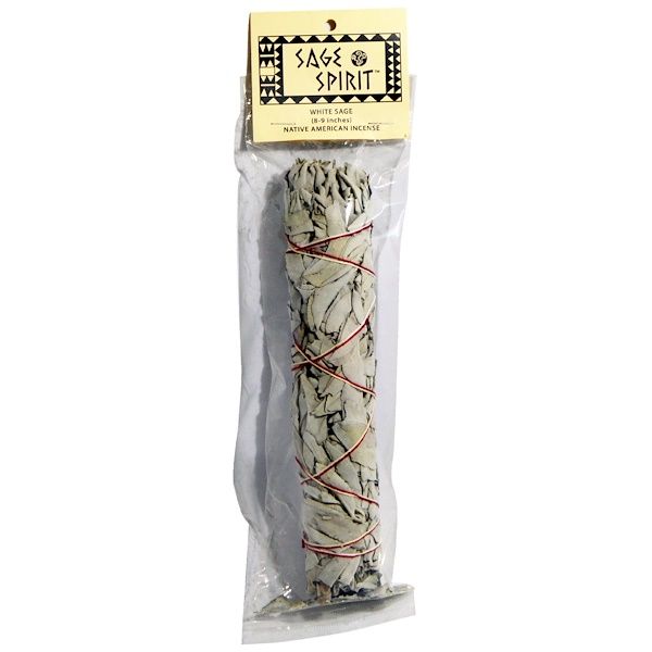 Sage Spirit, Native American Incense, White Sage, Large (8-9 inches), 1 Smudge Wand 2 Count (2x1)