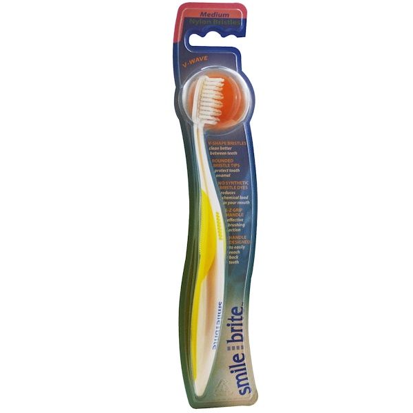 Smile Brite, V-Wave Toothbrush, Medium, 1 Toothbrush 2 Count (2x1)
