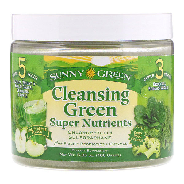Sunny Green, Cleansing Green Super ents, Green Apple, 5.85 oz (166 g)