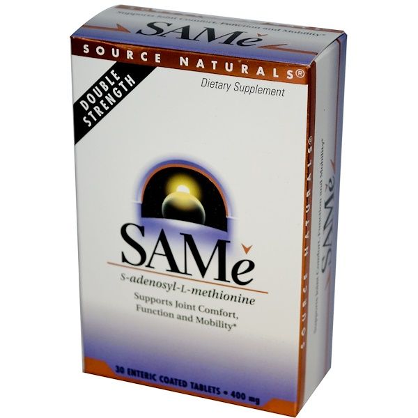 Source Naturals, SAM-e (S-Adenosyl-L-Methionine), 400 mg, 30 Enteric Coated s 60 Count (2x30)