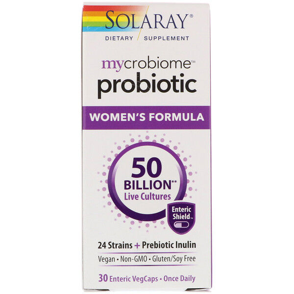 Solaray, Mycrobiome Probiotic, Women's Formula, 30 Enteric VegCaps 60 Count (2x30)