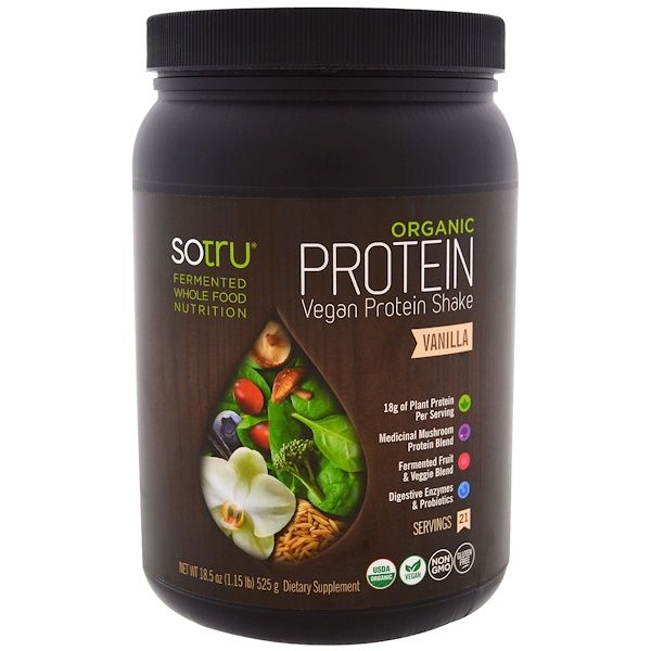 SoTru,  Vegan Protein Shake, Vanilla, 18.5 oz (525 g) (Discontinued Item)