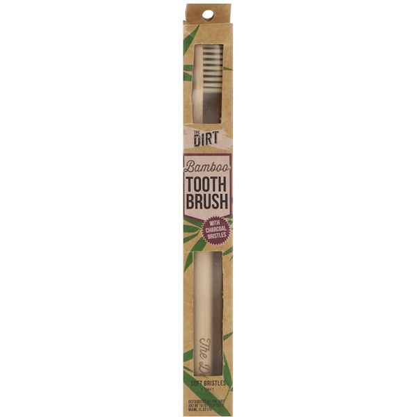 The Dirt, Bamboo Toothbrush with Charcoal Bristles, 1 Adult Toothbrush 1 Count