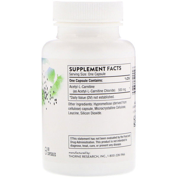 thorne l-carnitine Thorne Research Carnityl Acetyl L Carnitine 60 Capsules