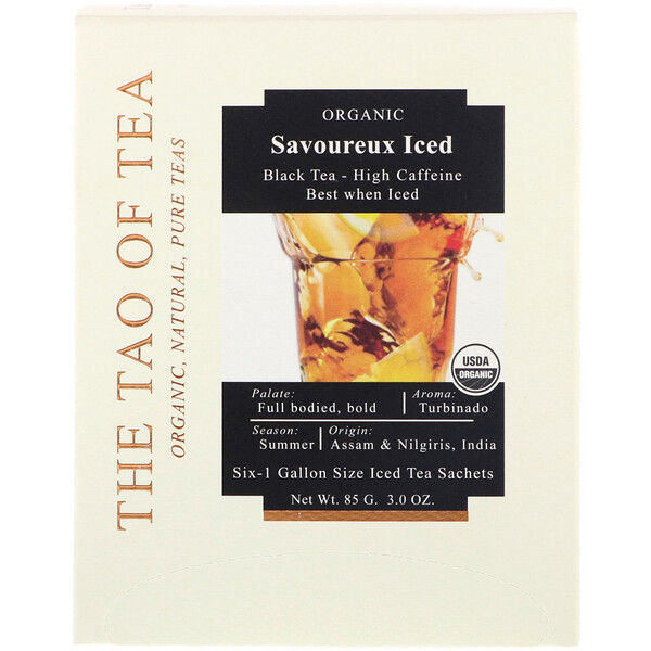 The Tao of Tea, Savoureux Iced Tea, Black Tea, 6 -1 Gallon Sized Sachets, 3.0 oz (85 g) 6 Count