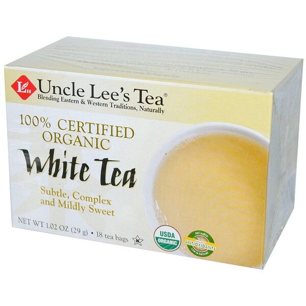 Uncle Lee's Tea, 100% Certified , White Tea, 18 Tea Bags, 1.02 oz (29 g) (Discontinued Item)